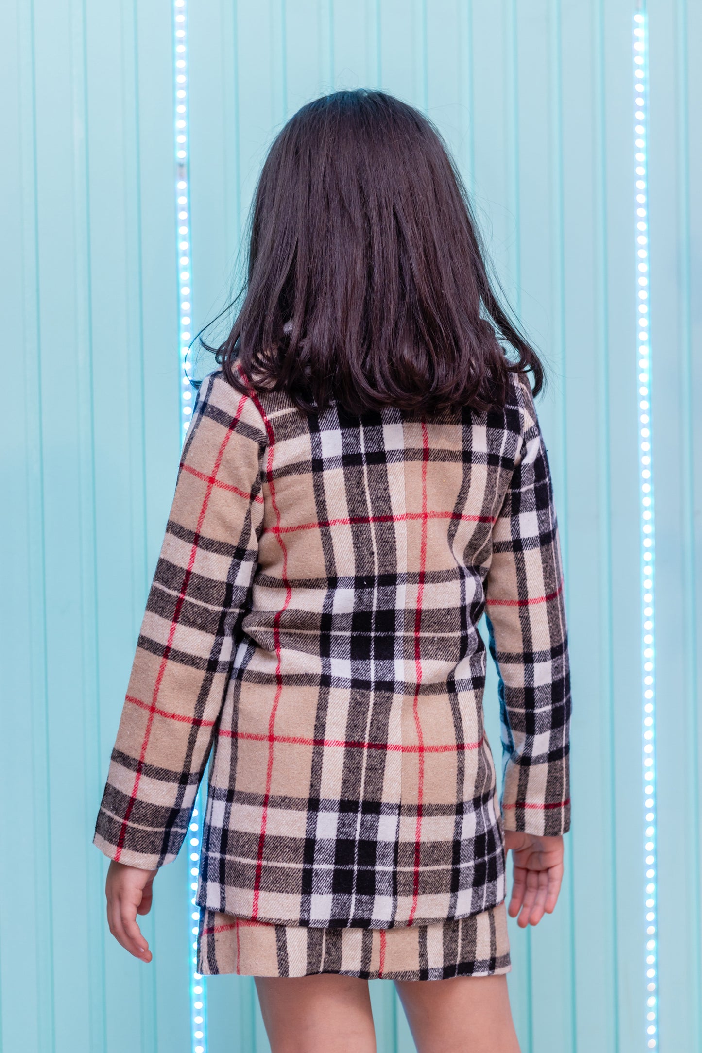 plaid wool jacket and skirt for a polished and stylish look